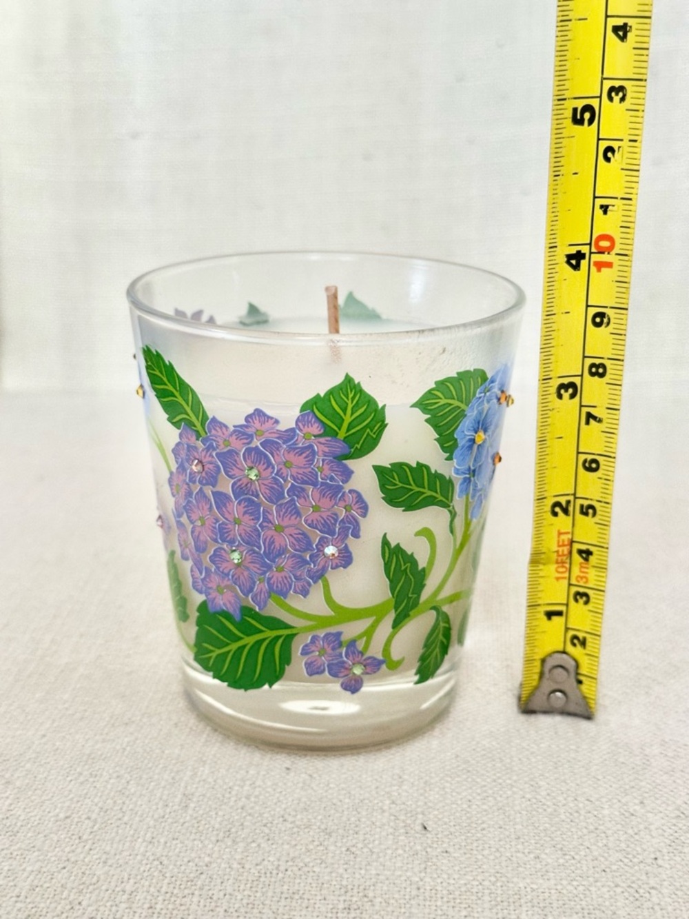 Jay Strongwater Hand-painted Hydrangea Votive Scented Candle New - Picture 4 of 7